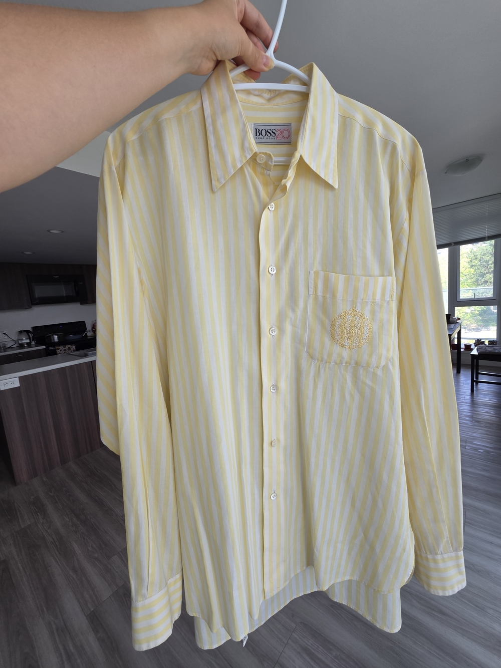 Vintage Hugo Boss Yellow Striped Shirt